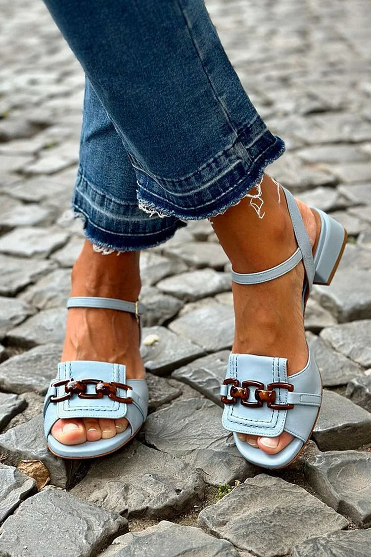 Azzurra Sandales Chaîne Métallique Confort