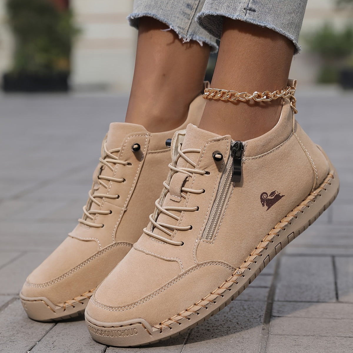 Flora Chaussures Orthopédiques Confortables avec Fermeture Éclair