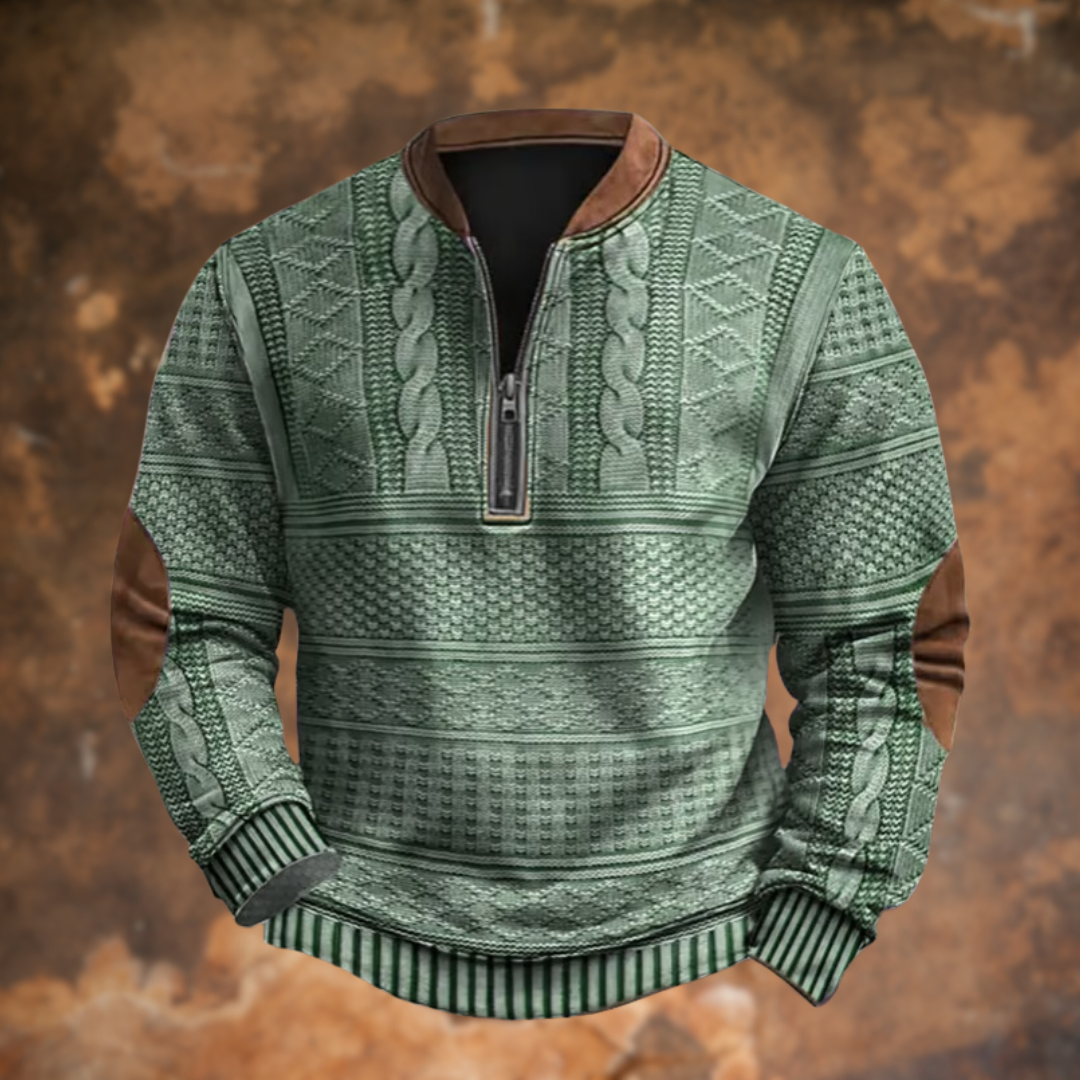 Vellane | Pull Zippé Imprimé Torsades pour Homme Daniel