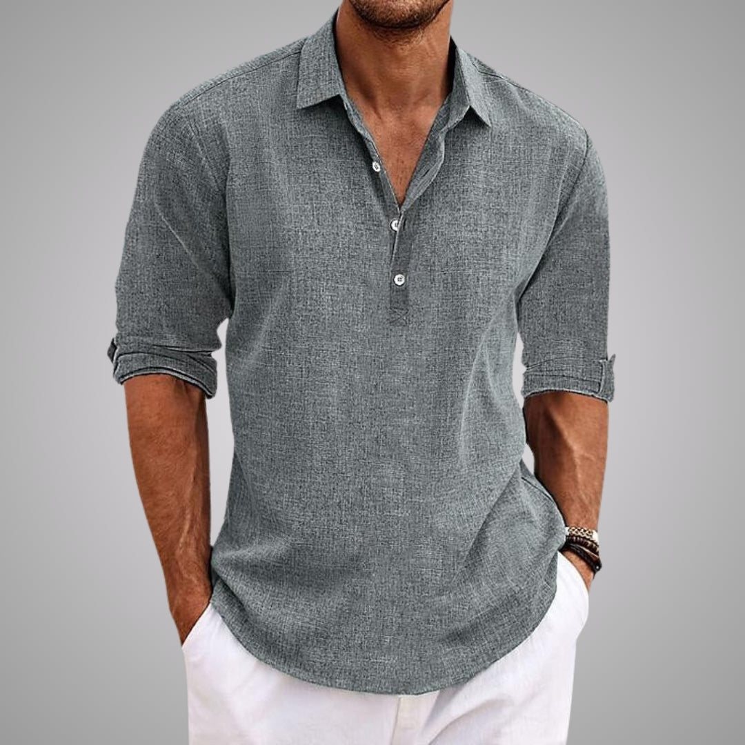 Vellane | Chemise Texturée Demi-Boutonnée pour Homme Thierry