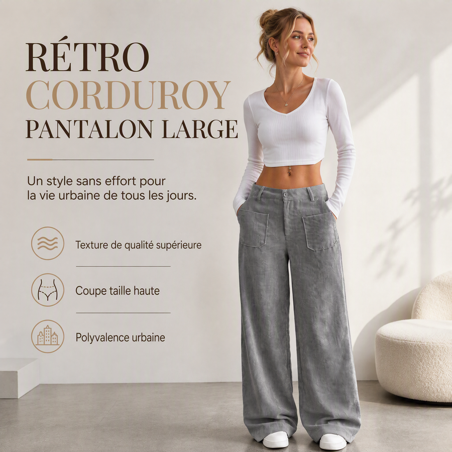 Pantalon large décontracté coupe relax pour femme