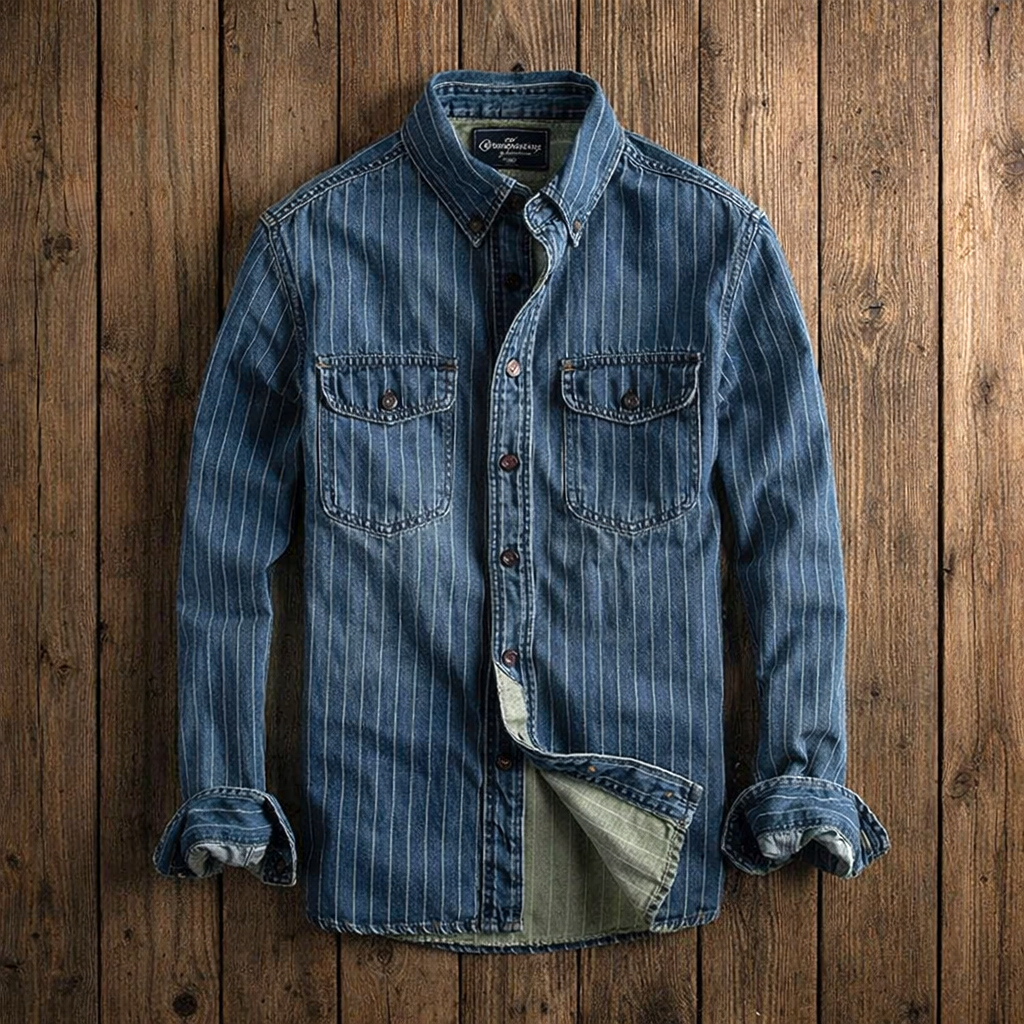 VELLANE | CHEMISE À RAYURES MANCHES LONGUES POUR HOMME