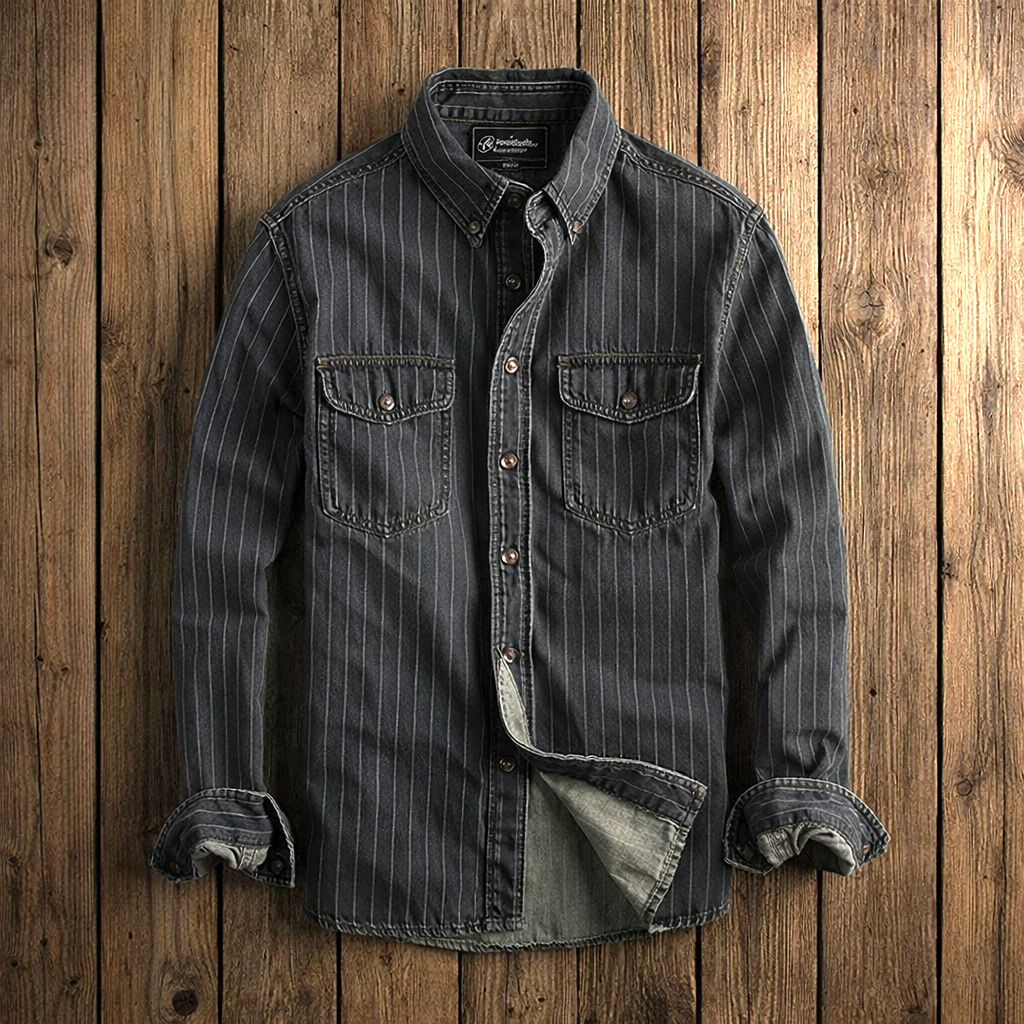 VELLANE | CHEMISE À RAYURES MANCHES LONGUES POUR HOMME