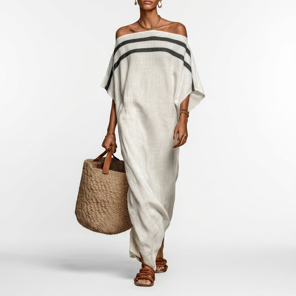 Aveline™ | Robe Maxi Off-Shoulder avec Manches Chauve-Souris