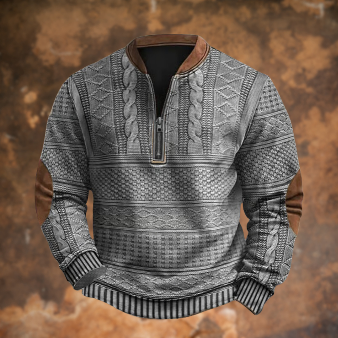 Vellane | Pull Zippé Imprimé Torsades pour Homme Daniel