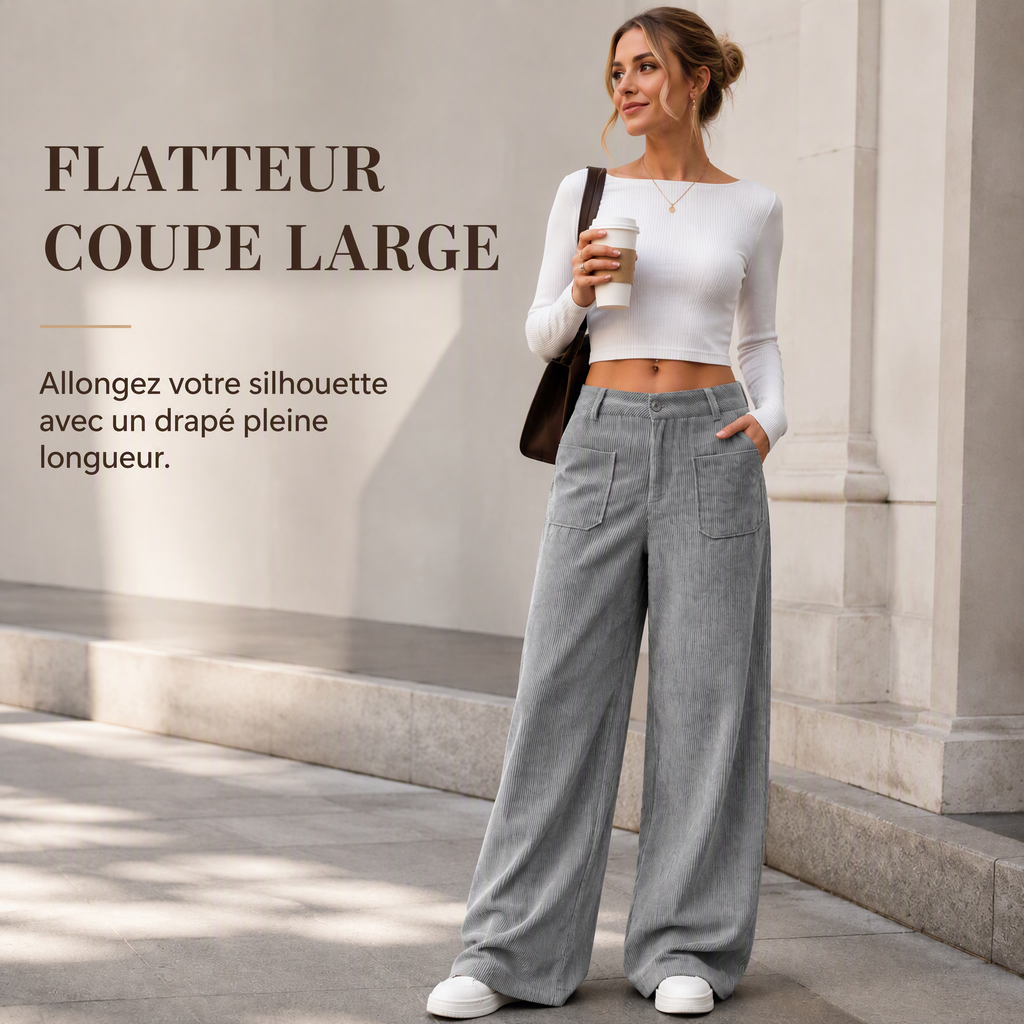 Pantalon large décontracté coupe relax pour femme