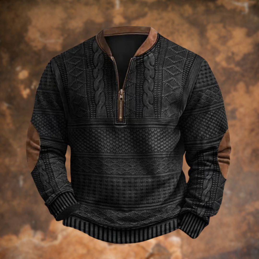Vellane | Pull Zippé Imprimé Torsades pour Homme Daniel