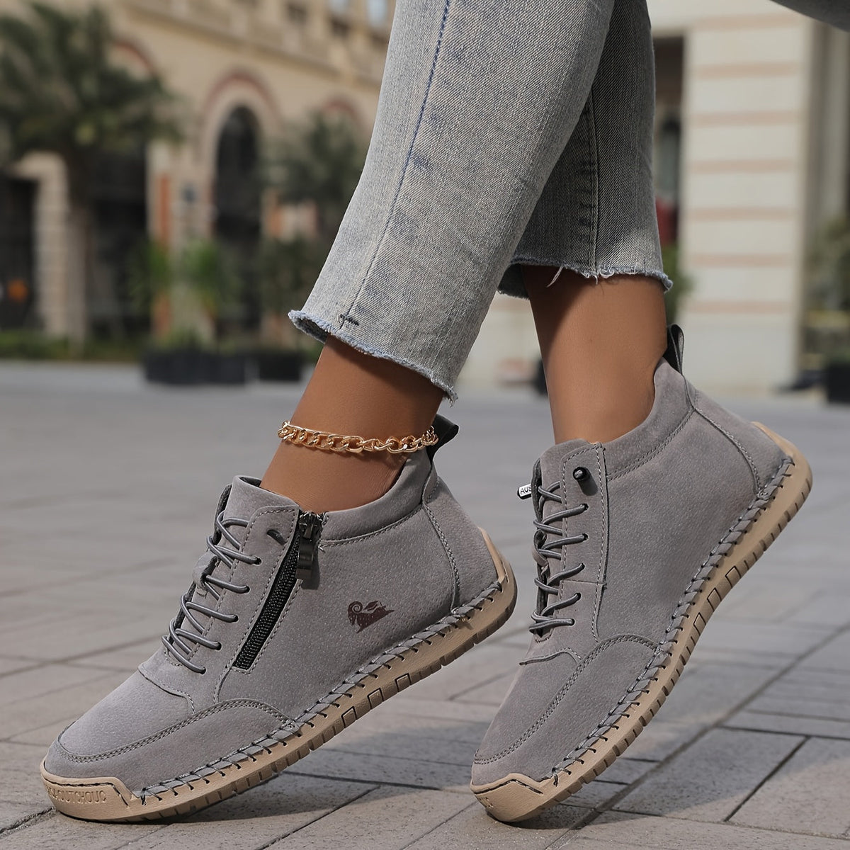 Flora Chaussures Orthopédiques Confortables avec Fermeture Éclair