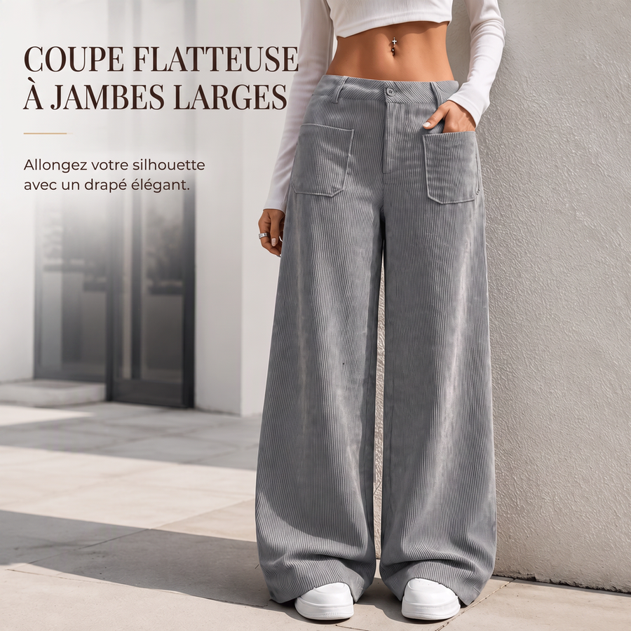 Pantalon large décontracté coupe relax pour femme