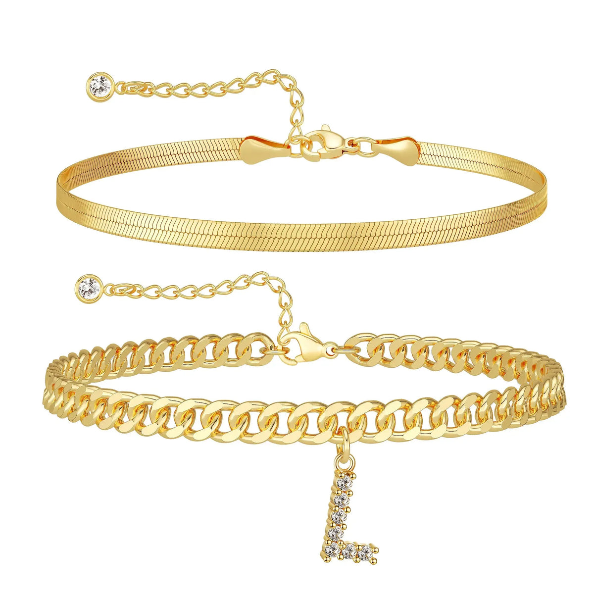 Zavélia™ — Bracelet de cheville initiale personnalisé