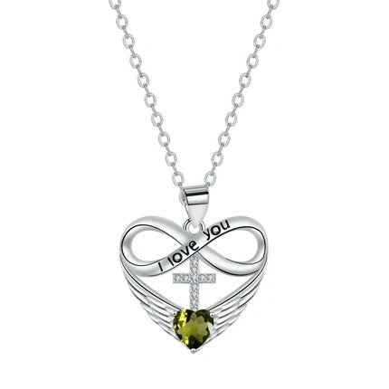 Éternelle™ — Collier cœur infini pierre de naissance