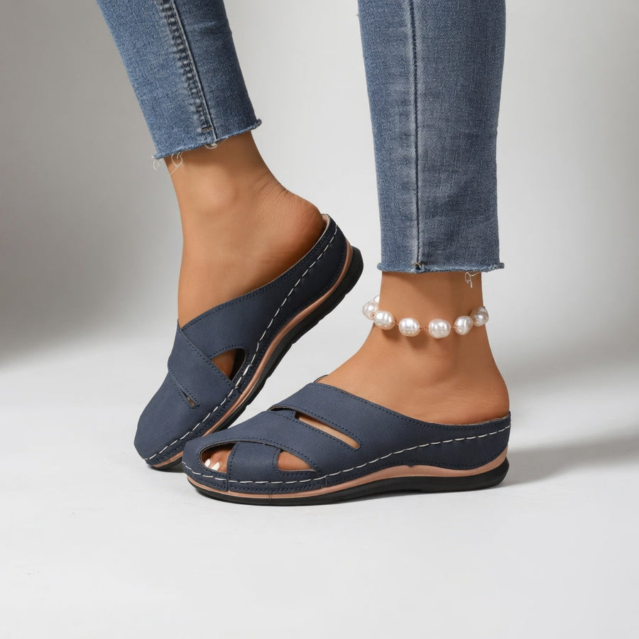 Clémentille™ — Mule découpée talon bas confort naturel élégant
