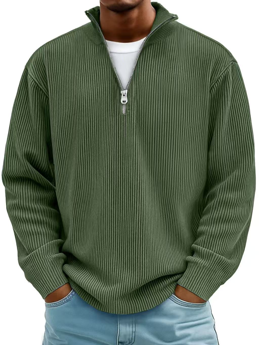 Vellane | Pull Col Zippé Côtelé pour Homme Marc