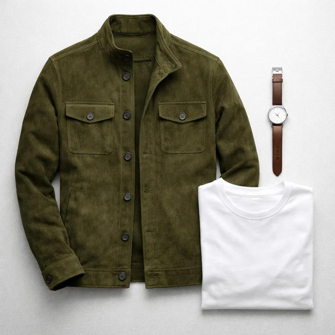 Vellane | Veste Suédée à Poches pour Homme Marc