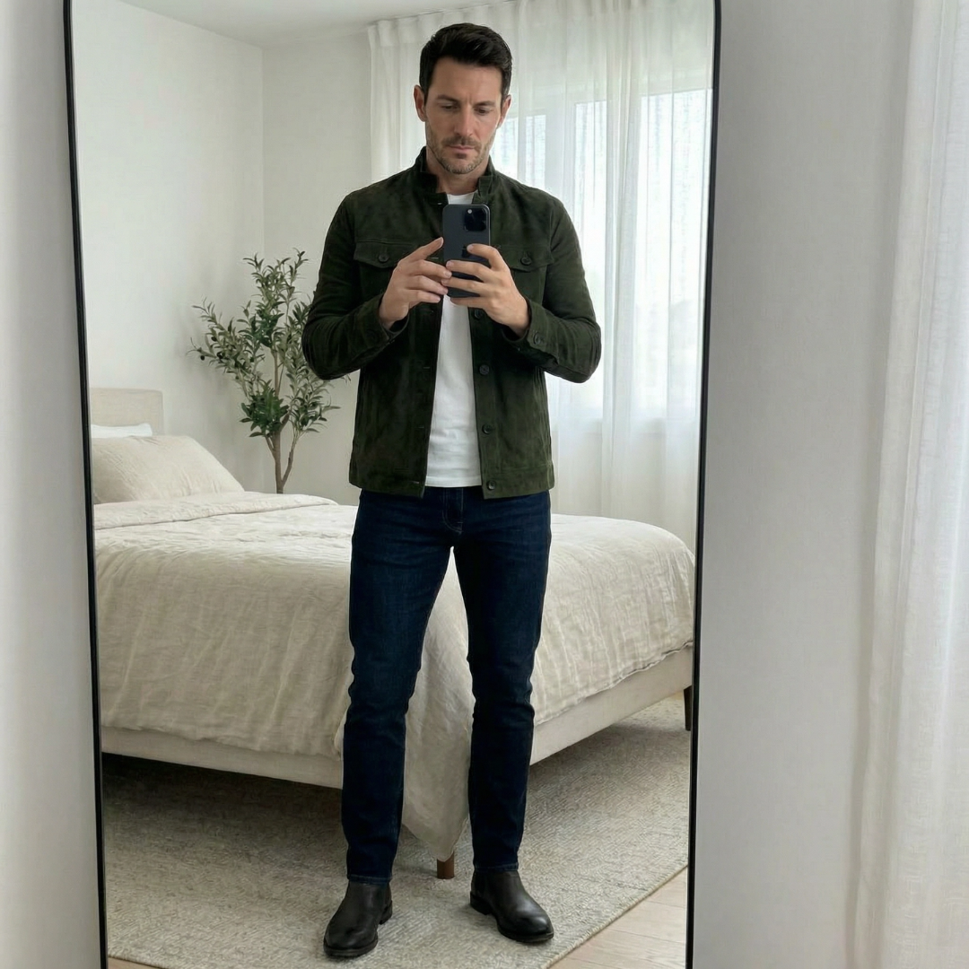 Vellane | Veste Suédée à Poches pour Homme Marc