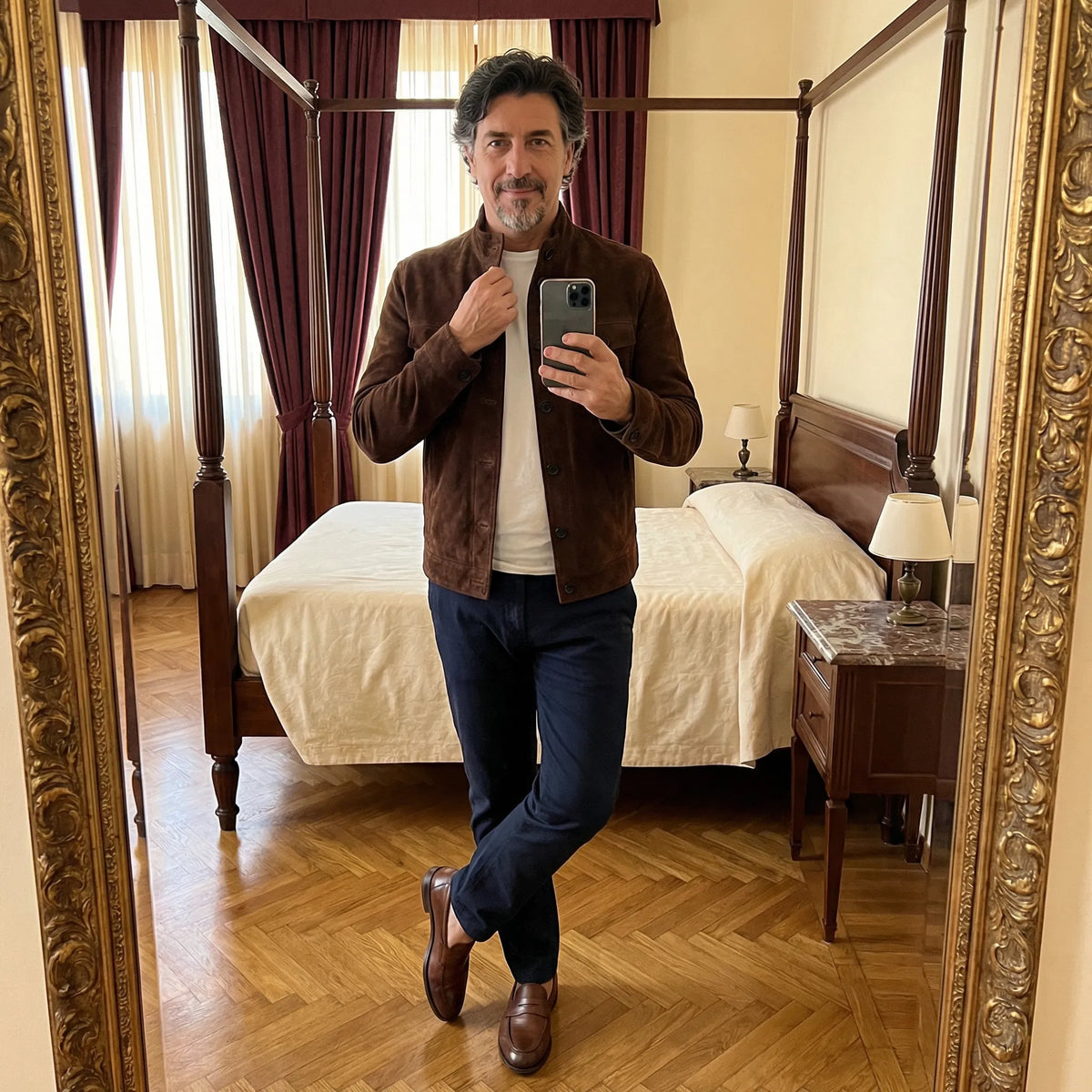 Vellane | Veste Suédée à Poches pour Homme Marc