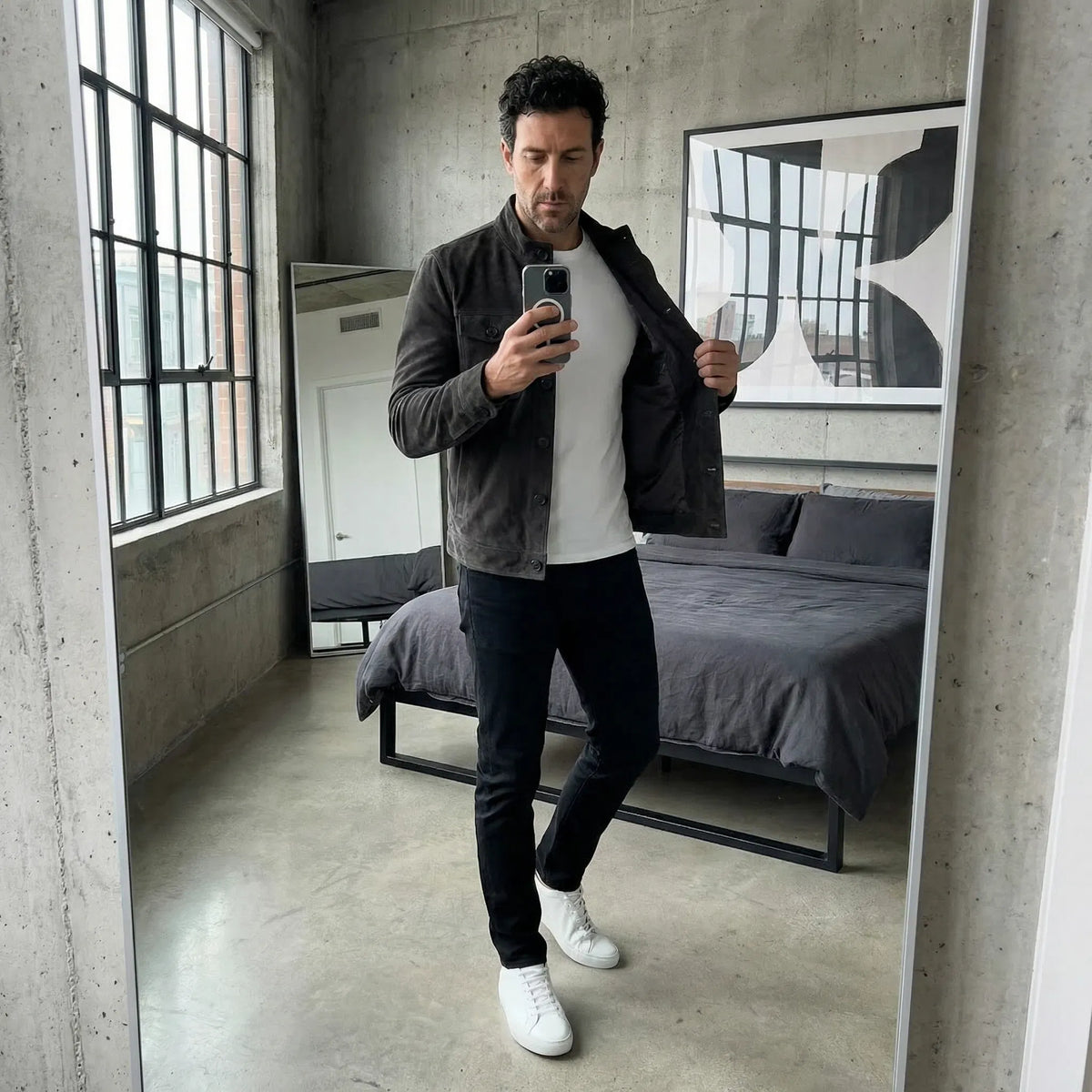 Vellane | Veste Suédée à Poches pour Homme Marc