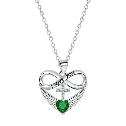 Éternelle™ — Collier cœur infini pierre de naissance
