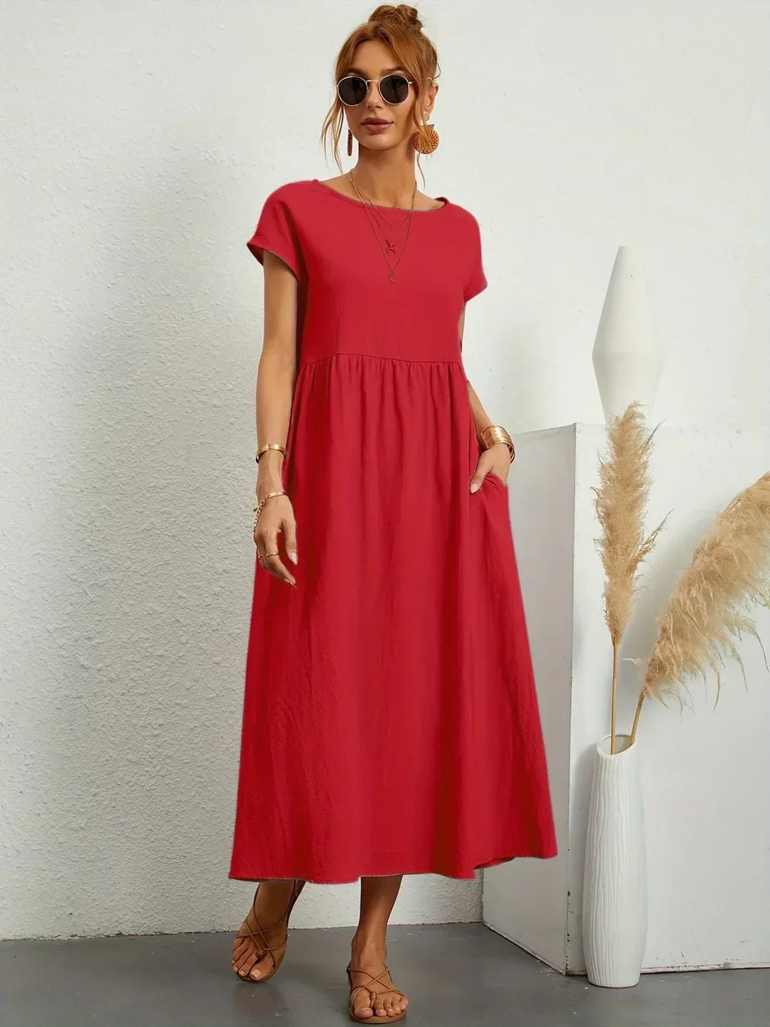 Gabrielle™ | Robe midi fluide élégance intemporelle