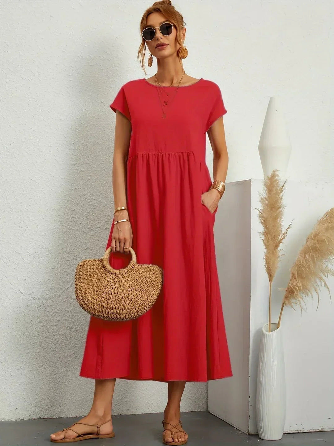 Gabrielle™ | Robe midi fluide élégance intemporelle