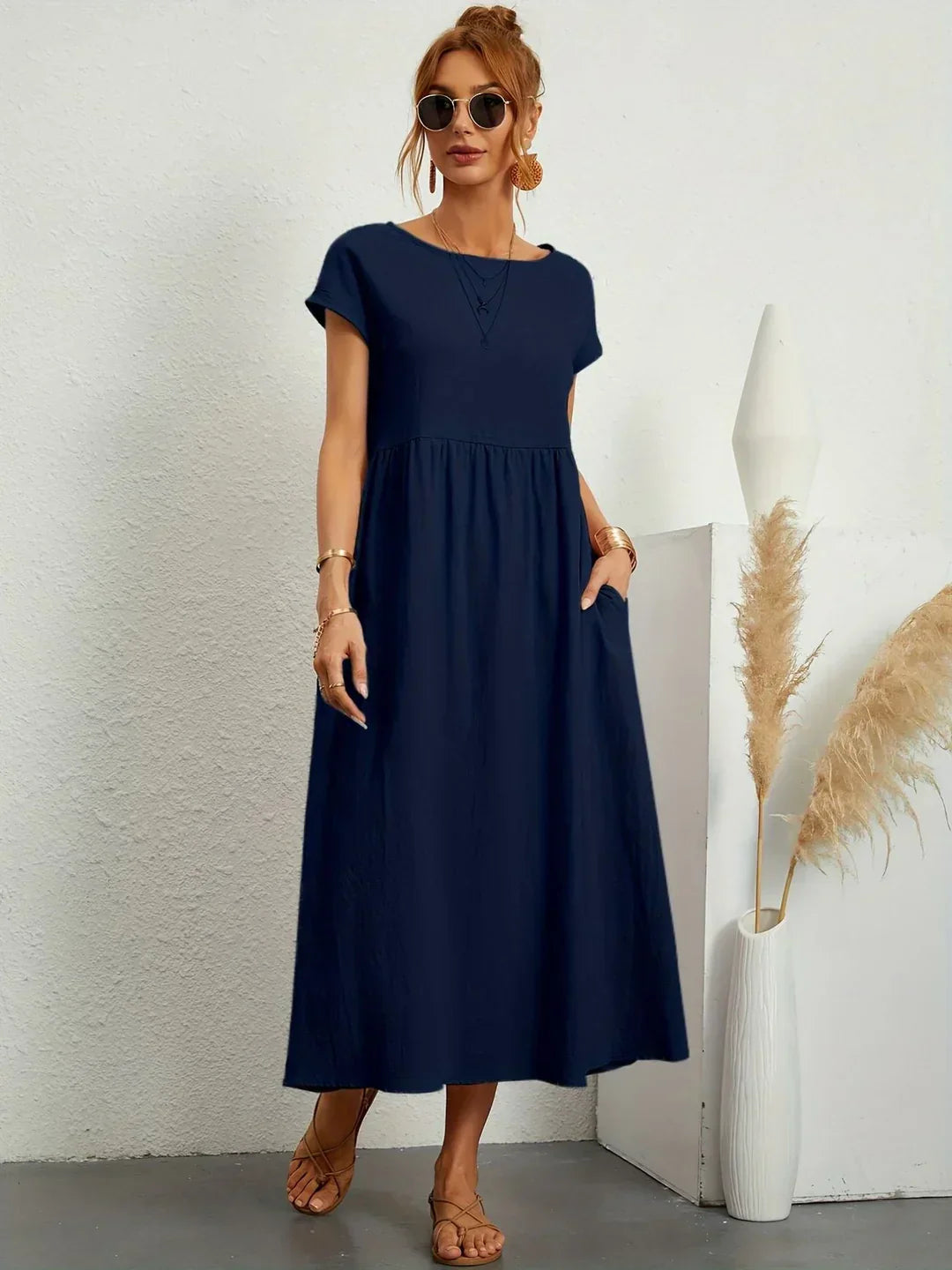 Gabrielle™ | Robe midi fluide élégance intemporelle