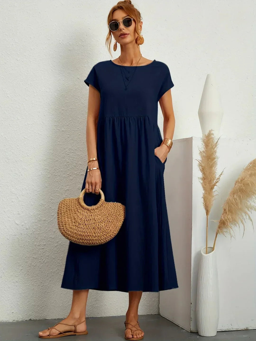 Gabrielle™ | Robe midi fluide élégance intemporelle