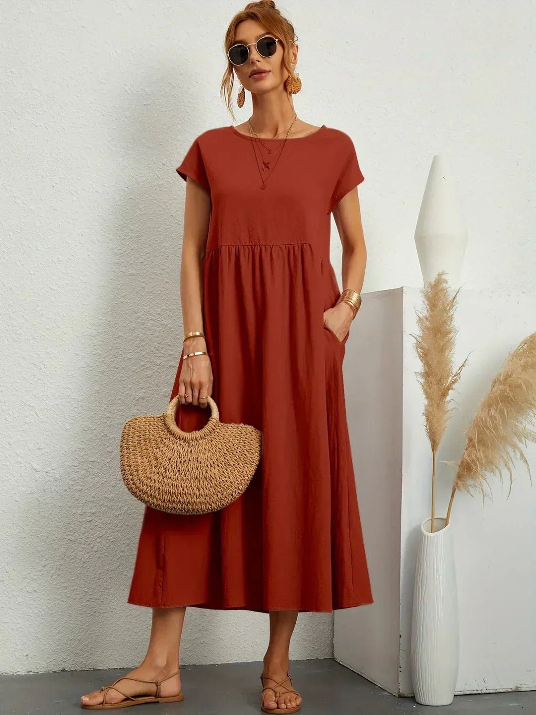 Gabrielle™ | Robe midi fluide élégance intemporelle