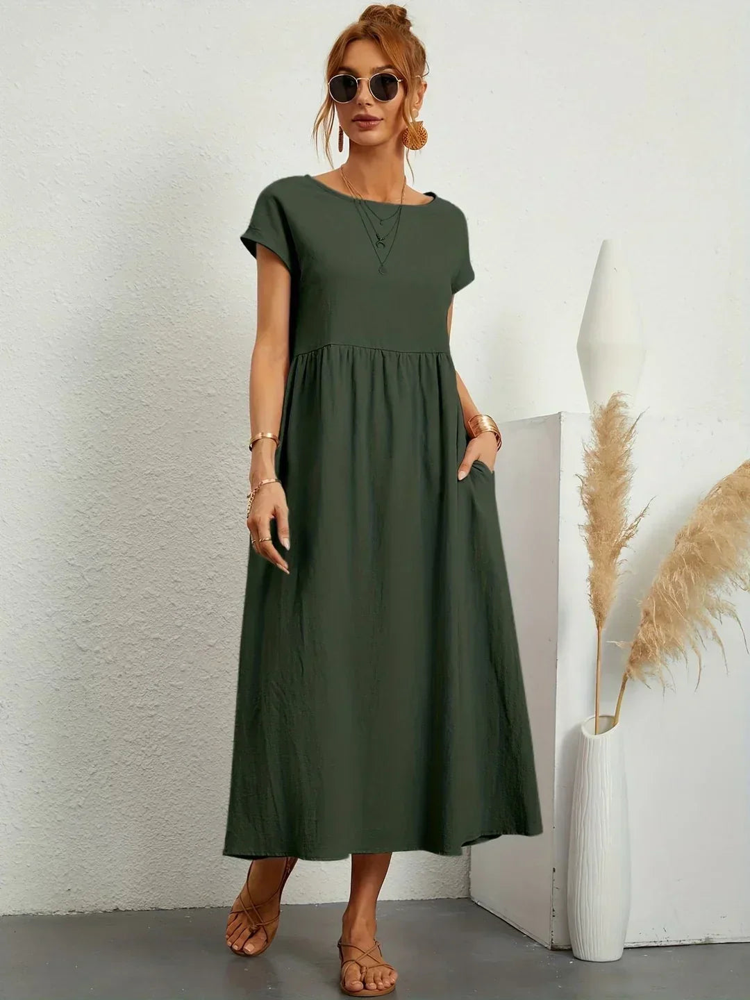 Gabrielle™ | Robe midi fluide élégance intemporelle