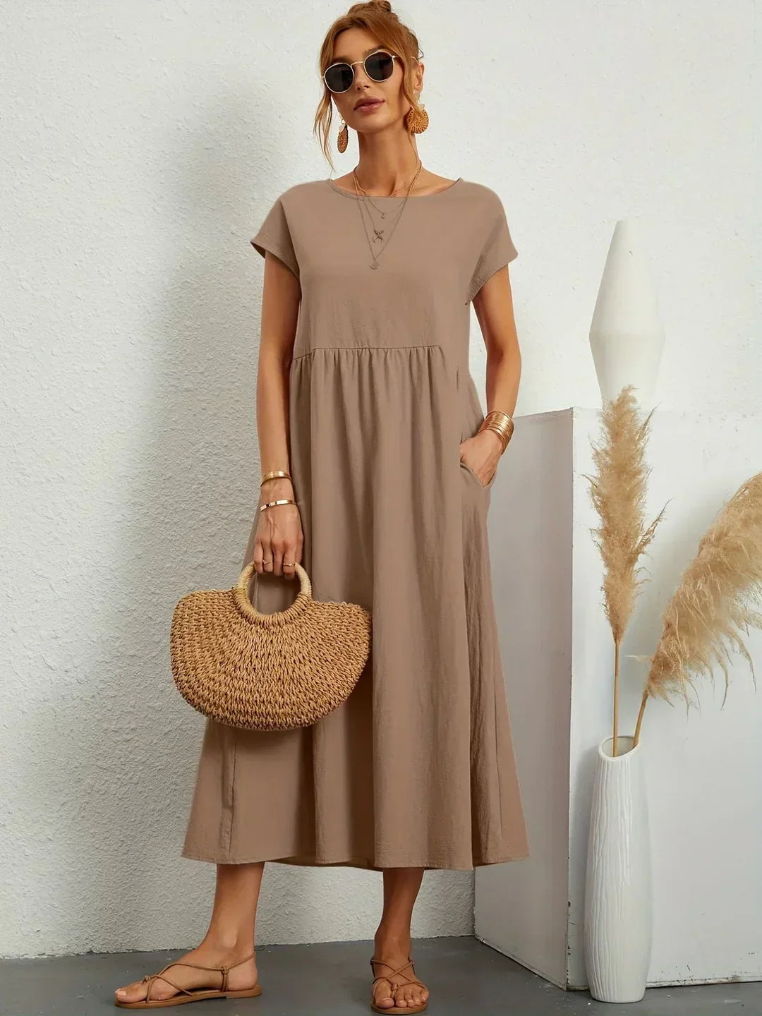 Gabrielle™ | Robe midi fluide élégance intemporelle