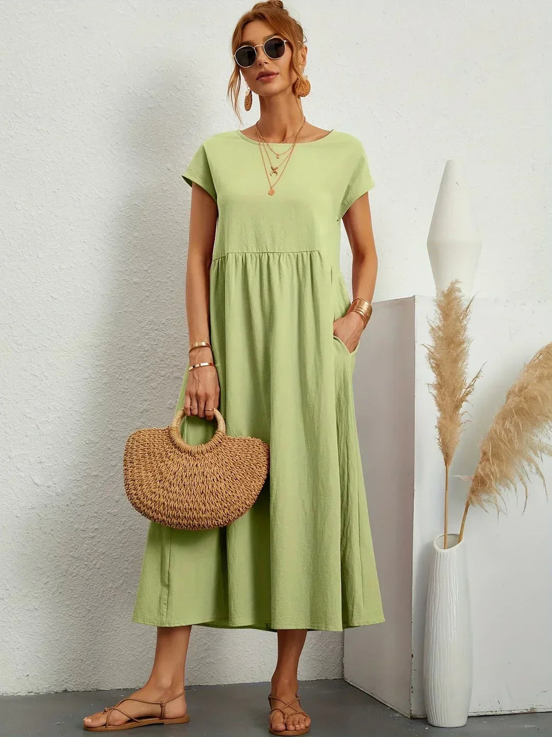 Gabrielle™ | Robe midi fluide élégance intemporelle