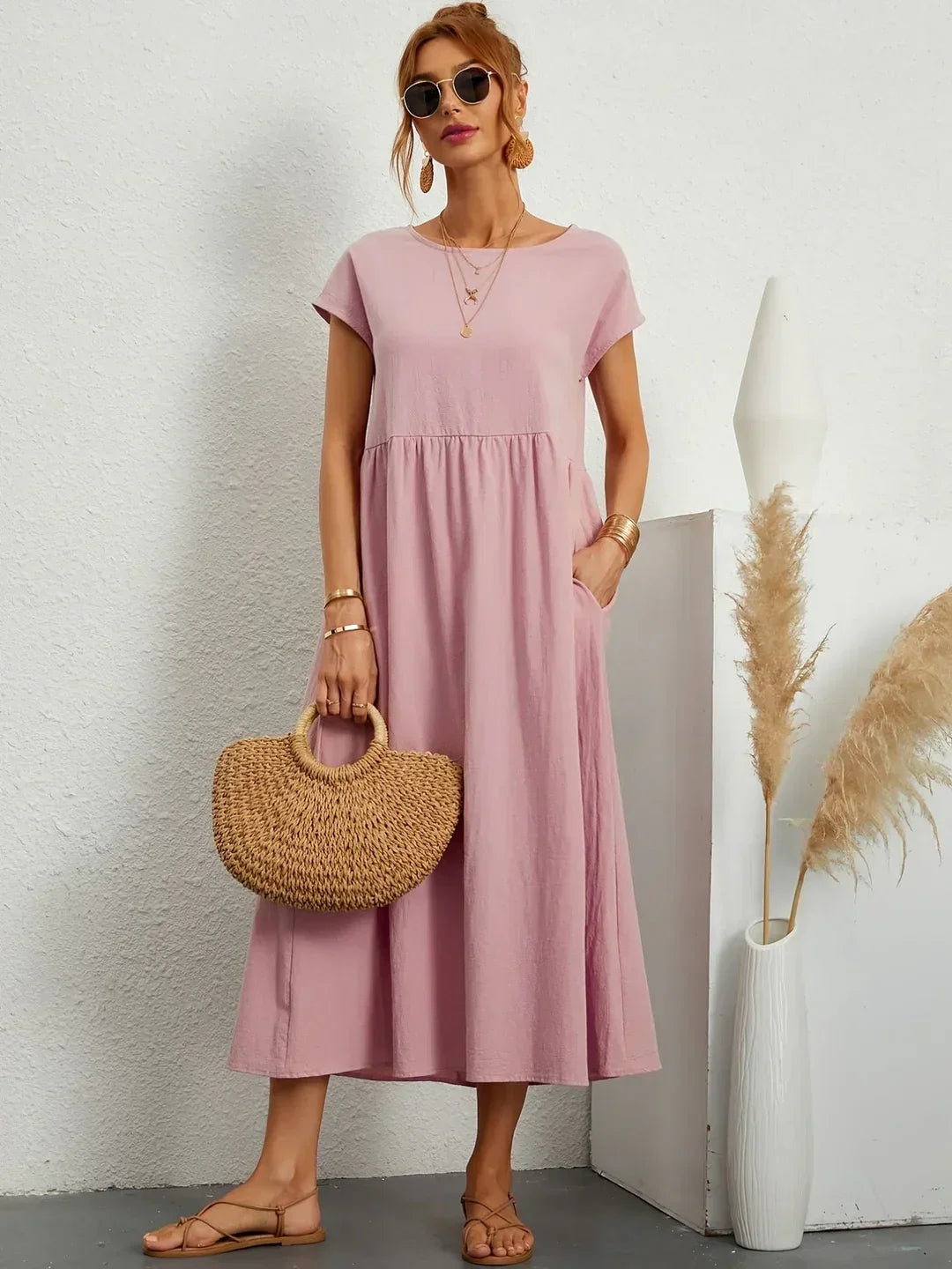Gabrielle™ | Robe midi fluide élégance intemporelle