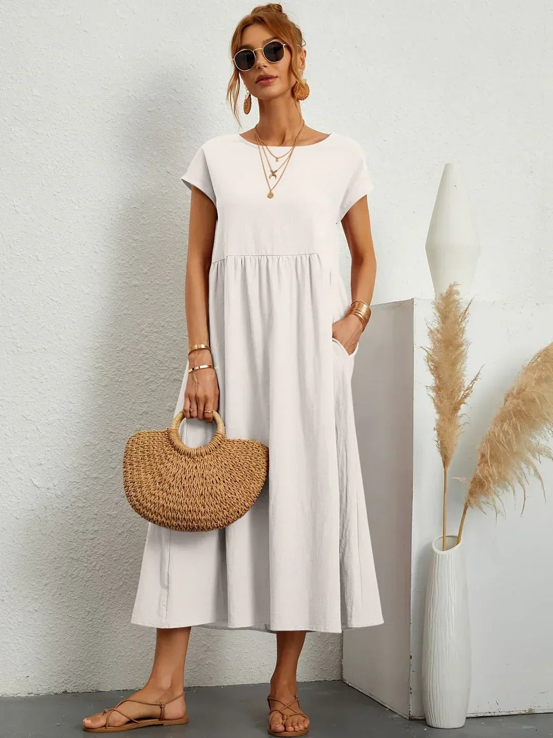 Gabrielle™ | Robe midi fluide élégance intemporelle