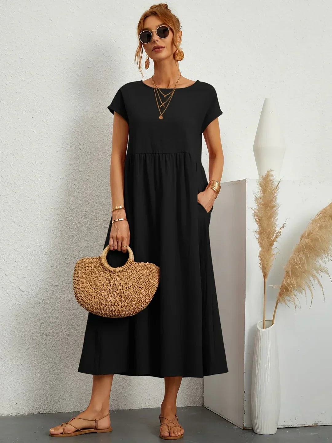 Gabrielle™ | Robe midi fluide élégance intemporelle