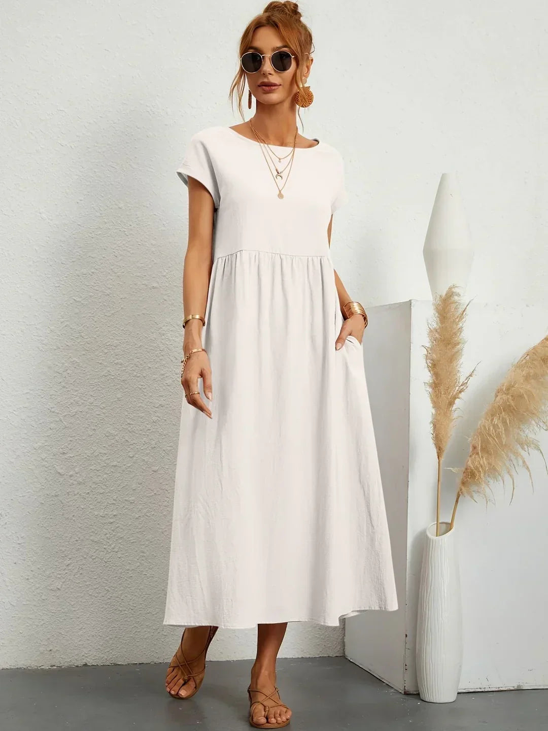 Gabrielle™ | Robe midi fluide élégance intemporelle