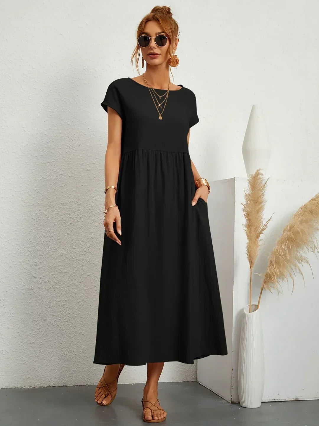 Gabrielle™ | Robe midi fluide élégance intemporelle