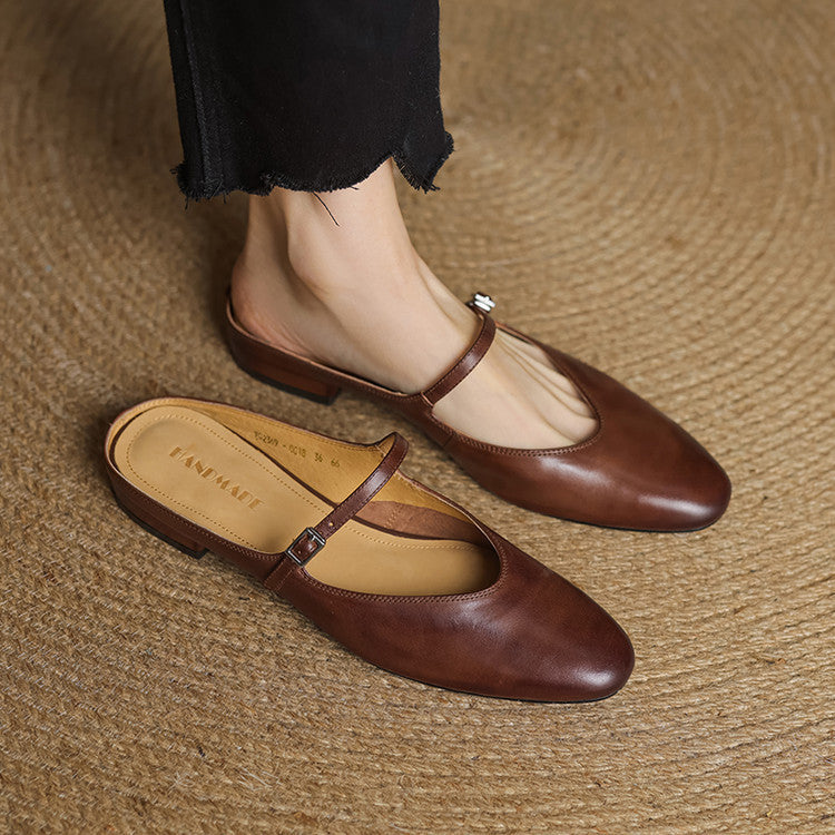 Bianca | Mules Mary Jane à Bout Amande