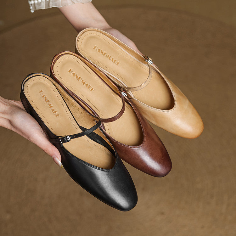 Luciana | Mules Mary Jane à Pointe Amande
