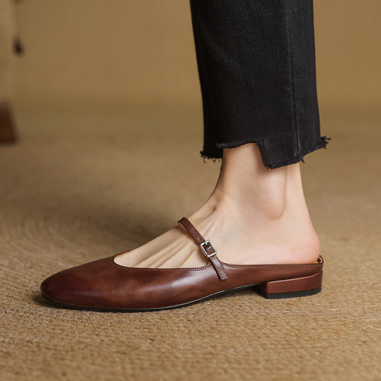 Luciana | Mules Mary Jane à Pointe Amande