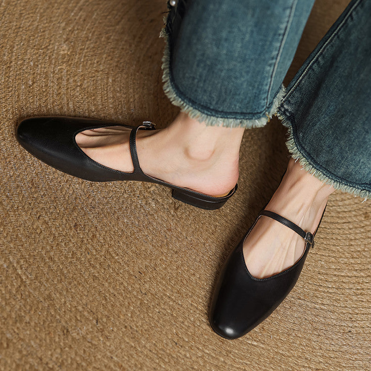 Luciana | Mules Mary Jane à Pointe Amande