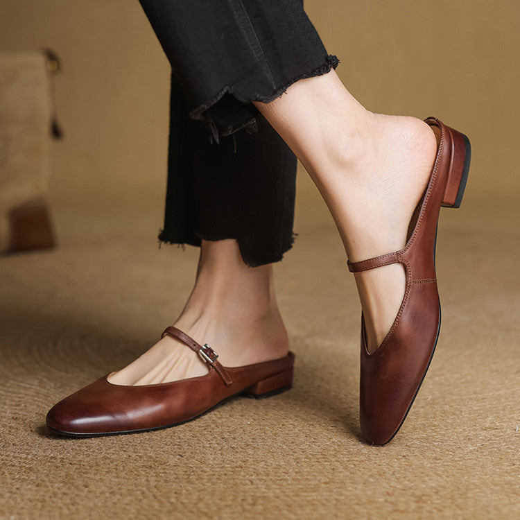 Luciana | Mules Mary Jane à Pointe Amande