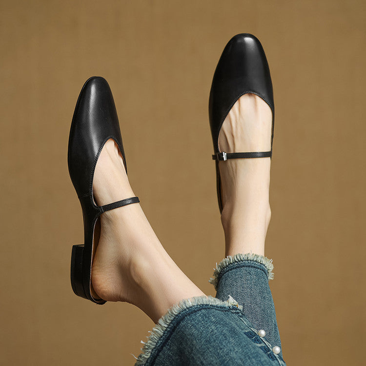 Bianca | Mules Mary Jane à Bout Amande