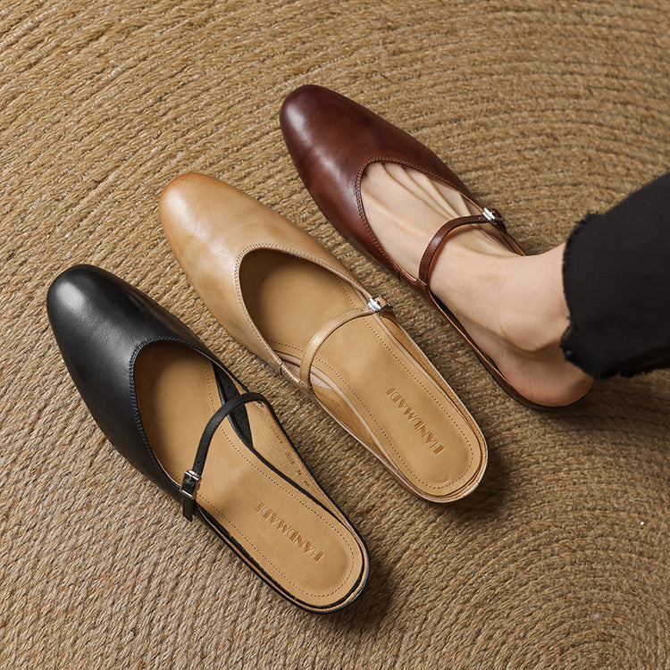 Bianca | Mules Mary Jane à Bout Amande