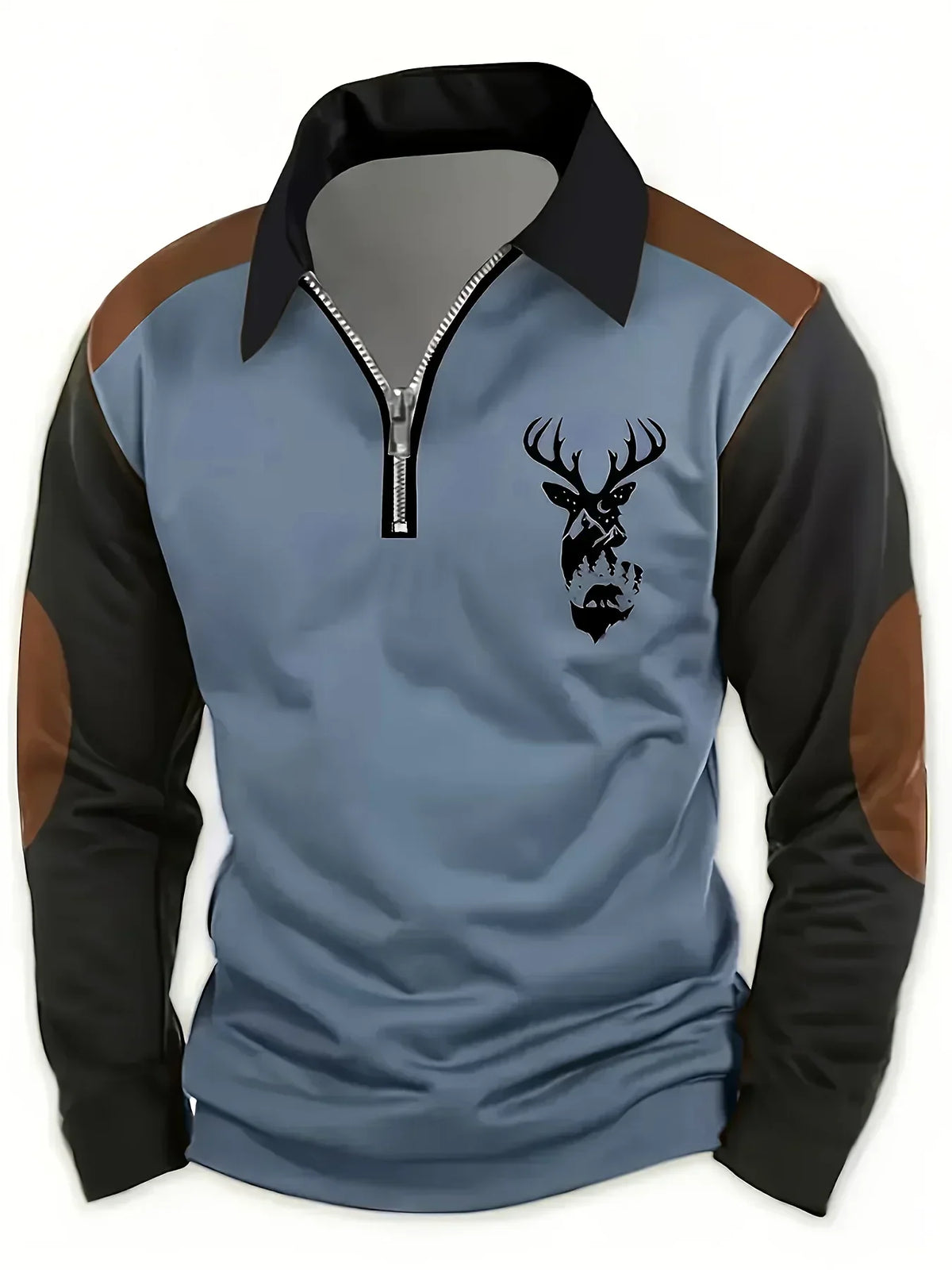 Vellane | Pull Zippé Motif Cerf pour Homme Gérard