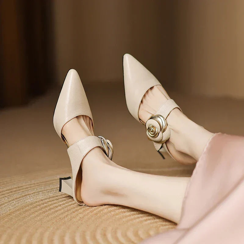 Alexis | Mules à Pointe avec Rose