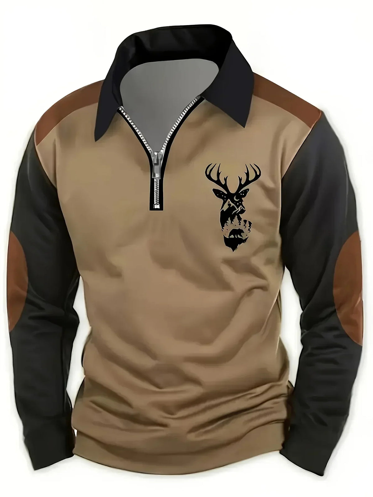 Vellane | Pull Zippé Motif Cerf pour Homme Gérard