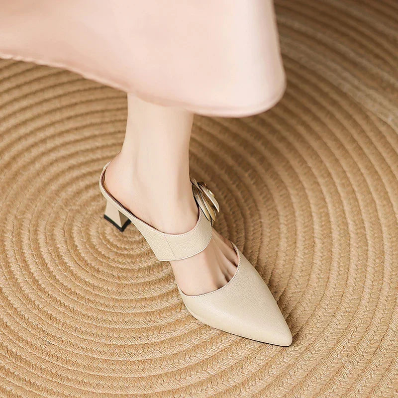 Alexis | Mules à Pointe avec Rose