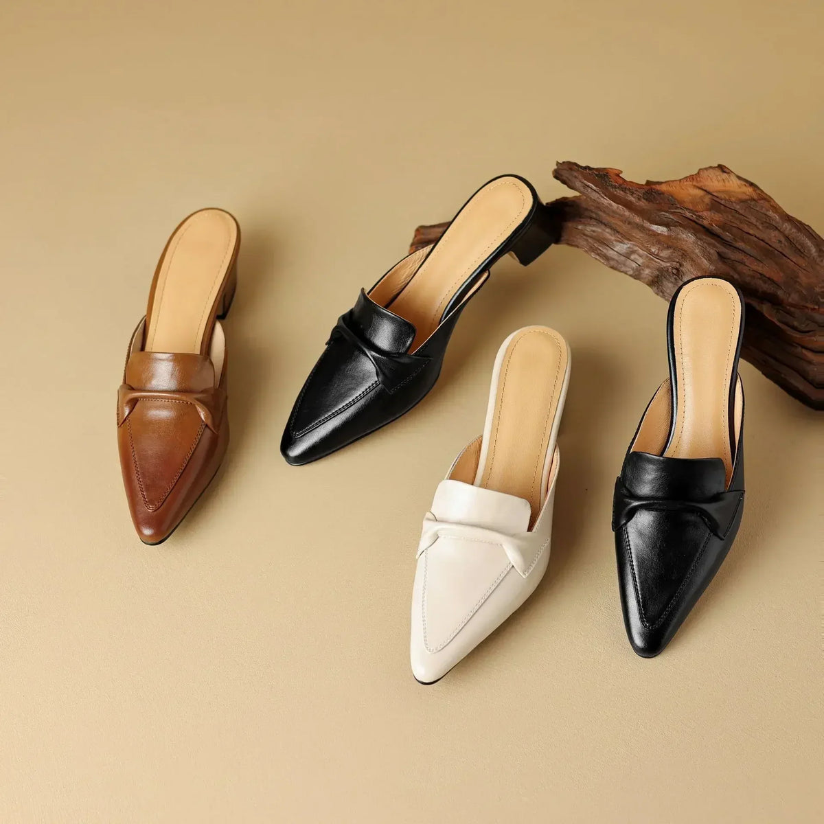 Marcella | Mules à Pointe avec Nœud