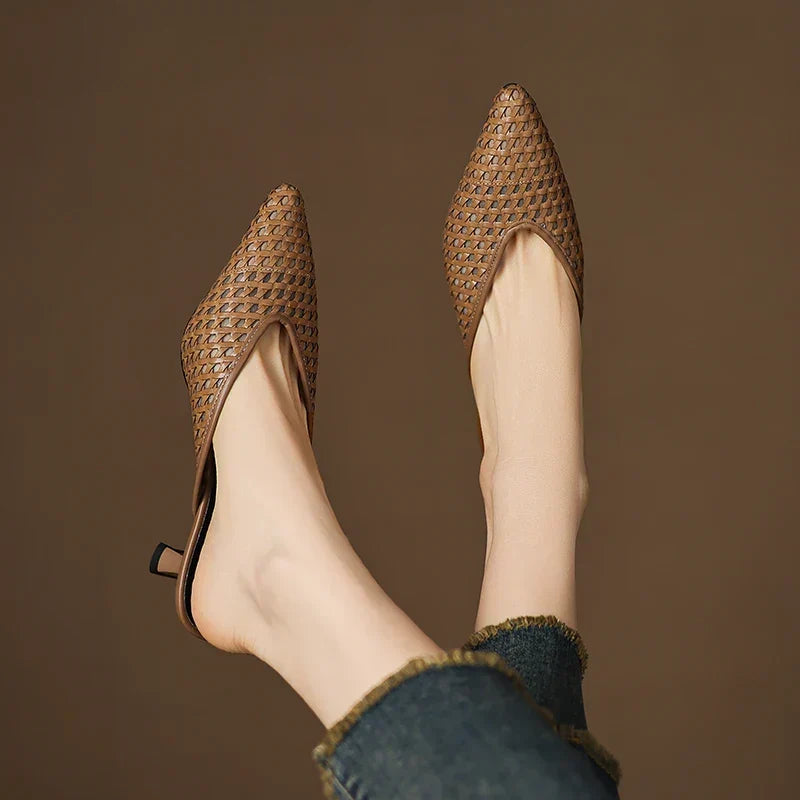 Maria | Mules Tressées à Pointe