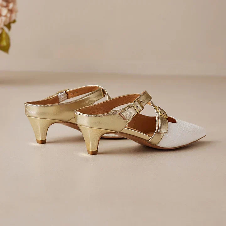 Ludovica | Mules à Bout Pointu avec Brides Croisées
