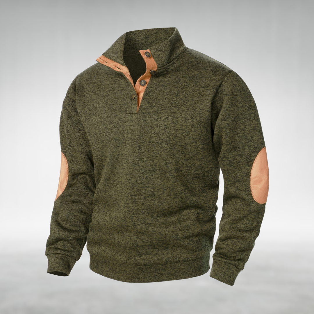 Vellane | Pull Col Boutonné à Coudières pour Homme Bernard